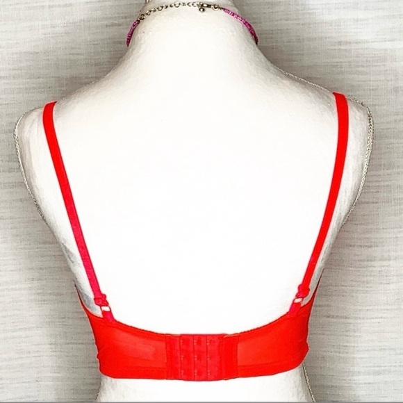 VICTORIA’S SECRET Dream Angels balconette Red Rhinestones Underwire bra 36DD/36E - Picture 5 of 7